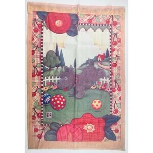 Mary Engelbreit Art Flag Large 38x26 Scottie Dog Scotty Black Used Faded Polka D